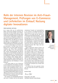Dokument Rolle der Internen Revision im Anti-Fraud-Management, Prüfungen von E-Commerce und Lieferketten im Einkauf, Nutzung digitaler Innovationen