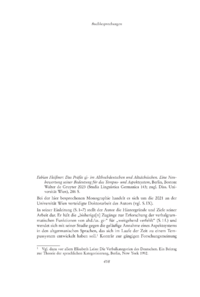 Dokument Fabian Fleißner: Das Präfix gi-im Althochdeutschen und Altsächsischen. Eine Neubewertung seiner Bedeutung für das Tempusund Aspektsystem