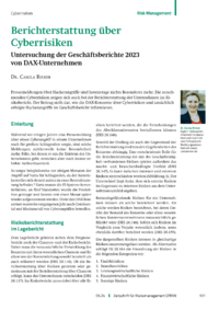 Dokument Berichterstattung über Cyberrisiken 