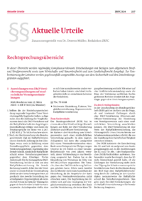 Dokument Aktuelle Urteile: Rechtsprechungsübersicht
