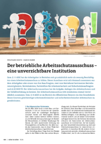 Dokument Der betriebliche Arbeitsschutzausschuss – eine unverzichtbare Institution
