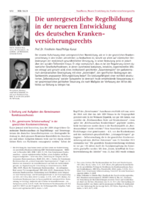 Dokument Die untergesetzliche Regelbildung in der neueren Entwicklung des deutschen Krankenversicherungsrechts