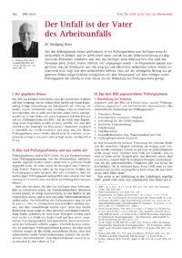 Dokument Der Unfall ist der Vater des Arbeitsunfalls