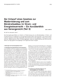 Dokument Der Entwurf eines Gesetzes zur Modernisierung und zum Bürokratieabbau im Strom- und Energiesteuerrecht – Ein Kurzüberblick aus Versorgersicht (Teil 3)