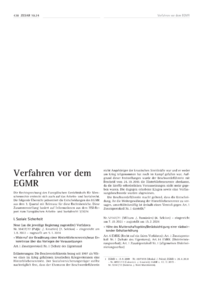 Dokument Verfahren vor dem EGMR