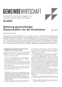 Dokument Befreiung gemeinnütziger Körperschaften von der Grundsteuer