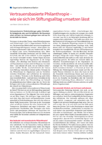 Dokument Vertrauensbasierte Philanthropie – wie sie sich im Stiftungsalltag umsetzen lässt