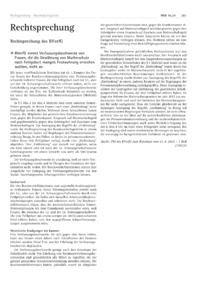 Dokument Rechtsprechung des BVerfG