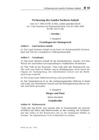 Dokument Verfassung des Landes Sachsen-Anhalt