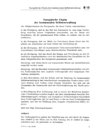 Dokument Europäische Charta der kommunalen Selbstverwaltung