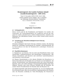 Dokument Beamtengesetz des Landes Sachsen-Anhalt (Landesbeamtengesetz – LBG LSA)
