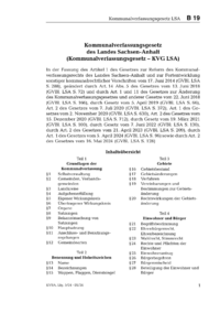 Dokument Kommunalverfassungsgesetz des Landes Sachsen-Anhalt (Kommunalverfassungsgesetz – KVG LSA)