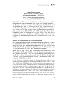 Dokument Gemeindeordnung für das Land Sachsen-Anhalt (Gemeindeordnung – GO LSA)