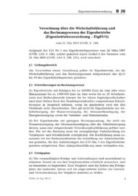 Dokument Verordnung über die Wirtschaftsführung und das Rechnungswesen der Eigenbetriebe (Eigenbetriebsverordnung – EigBVO)