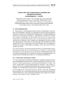 Dokument Gesetz über die kommunalen Anstalten des öffentlichen Rechts (Anstaltsgesetz – AnstG)