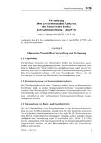 Dokument Verordnung über die kommunalen Anstalten des öffentlichen Rechts (Anstaltsverordnung – AnstVO)