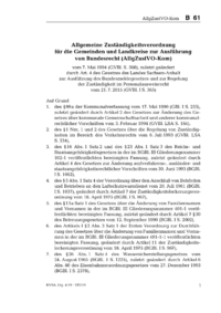 Dokument Allgemeine Zuständigkeitsverordnung für die Gemeinden und Landkreise zur Ausführung von Bundesrecht (AllgZustVO-Kom)