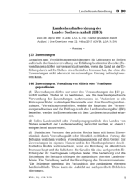 Dokument Landeshaushaltsordnung des Landes Sachsen-Anhalt (LHO)