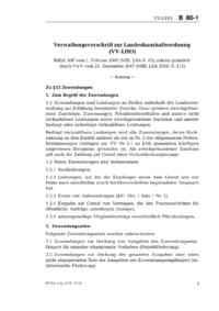 Dokument Verwaltungsvorschrift zur Landeshaushaltsordnung (VV-LHO)
