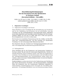 Dokument Durchführungsbestimmungen für das Inventarwesen der Kommunen in Sachsen-Anhalt (Inventurrichtlinie – InventRL)