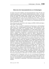 Dokument Hinweise der Innenministerien zu Geldanlagen