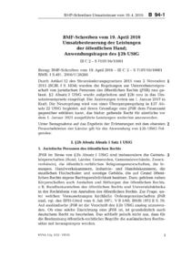 Dokument BMF-Schreiben vom 19. April 2016 Umsatzbesteuerung der Leistungen der öffentlichen Hand; Anwendungsfragen des § 2b UStG