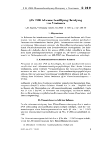 Dokument § 2b UStG Abwasserbeseitigung; Reinigung von Abwässern