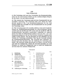 Dokument § 38 Wahl, Wahlperiode