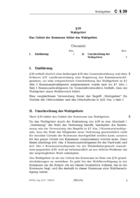 Dokument § 39 Wahlgebiet