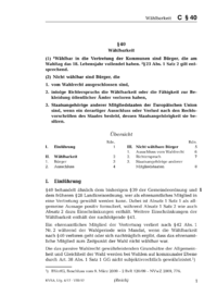 Dokument § 40 Wählbarkeit
