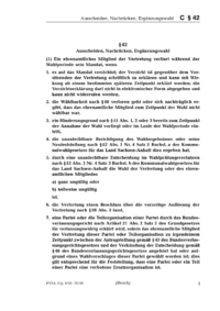 Dokument § 42 Ausscheiden, Nachrücken, Ergänzungswahl