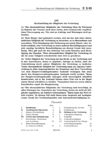 Dokument § 43 Rechtsstellung der Mitglieder der Vertretung
