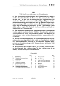 Dokument § 82 Wahl des Ortsvorstehers und des Ortschaftsrates