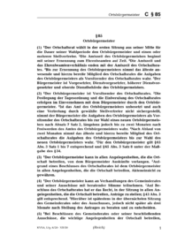 Dokument § 85 Ortsbürgermeister