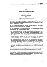 Dokument § 98 Allgemeine Haushaltsgrundsätze