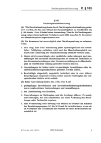 Dokument § 103 Nachtragshaushaltssatzung