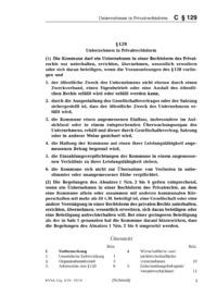 Dokument § 129 Unternehmen in Privatrechtsform