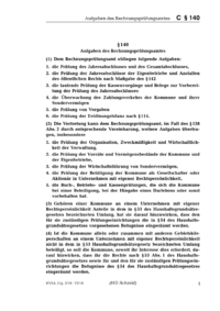Dokument § 140 Aufgaben des Rechnungsprüfungsamtes