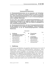 Dokument § 144 Kommunalaufsichtsbehörden