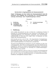 Dokument § 154 Rechtsschutz in Angelegenheiten der Kommunalaufsicht