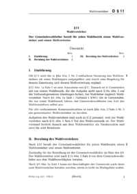 Dokument § 11 Wahlvorsteher