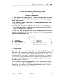 Dokument § 14 Zentrale Wahlaufgaben