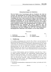 Dokument § 15 Bekanntmachungen des Wahlleiters