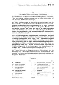 Dokument § 18 Führung der Wählerverzeichnisse, Einsichtnahme