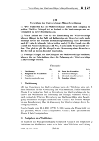Dokument § 27 Vorprüfung der Wahlvorschläge; Mängelbeseitigung