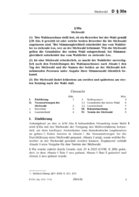 Dokument § 30a Stichwahl