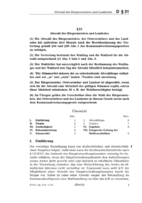 Dokument § 31 Abwahl des Bürgermeisters und Landrates