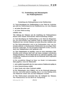 Dokument § 36 Feststellung des Wahlergebnisses in den Wahlbezirken