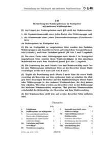 Dokument § 40 Feststellung des Wahlergebnisses im Wahlgebiet mit mehreren Wahlbereichen