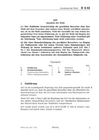 Dokument § 43 Annahme der Wahl